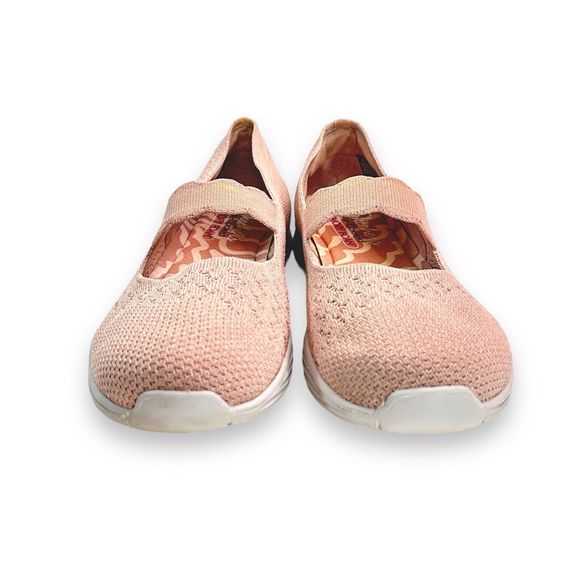 Skechers Shoes Mary Janes Size 10 Seager Power Hitter pink Slip On Knit Comfort - Picture 3 of 8